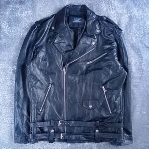 Black Faux Leather Biker Jacket